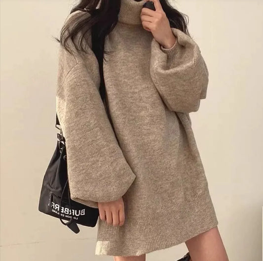 Oversized Turtleneck Sweater Dress