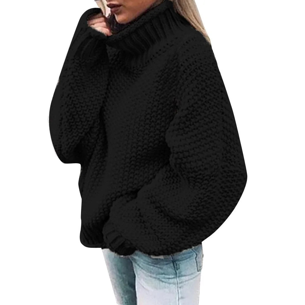 Chunky Knit Turtleneck Sweater - Eyra Apparel