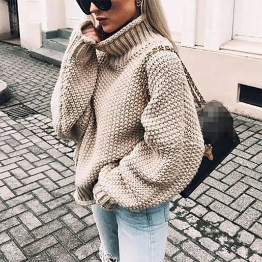 Chunky Knit Turtleneck Sweater - Eyra Apparel