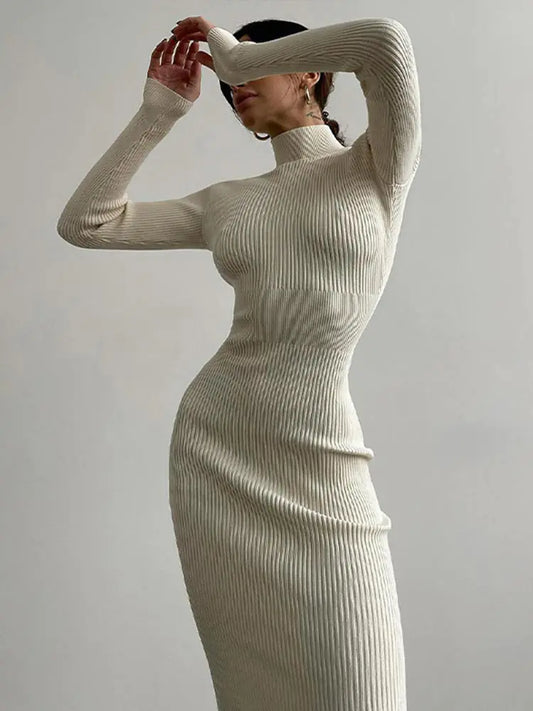 Long Sleeve Knit Maxi Dress - Eyra Apparel