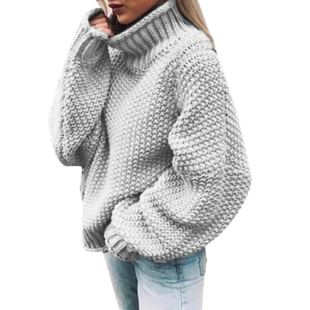 Chunky Knit Turtleneck Sweater - Eyra Apparel