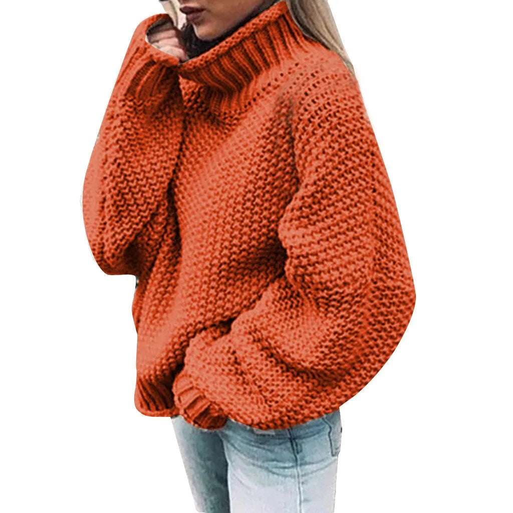 Chunky Knit Turtleneck Sweater - Eyra Apparel