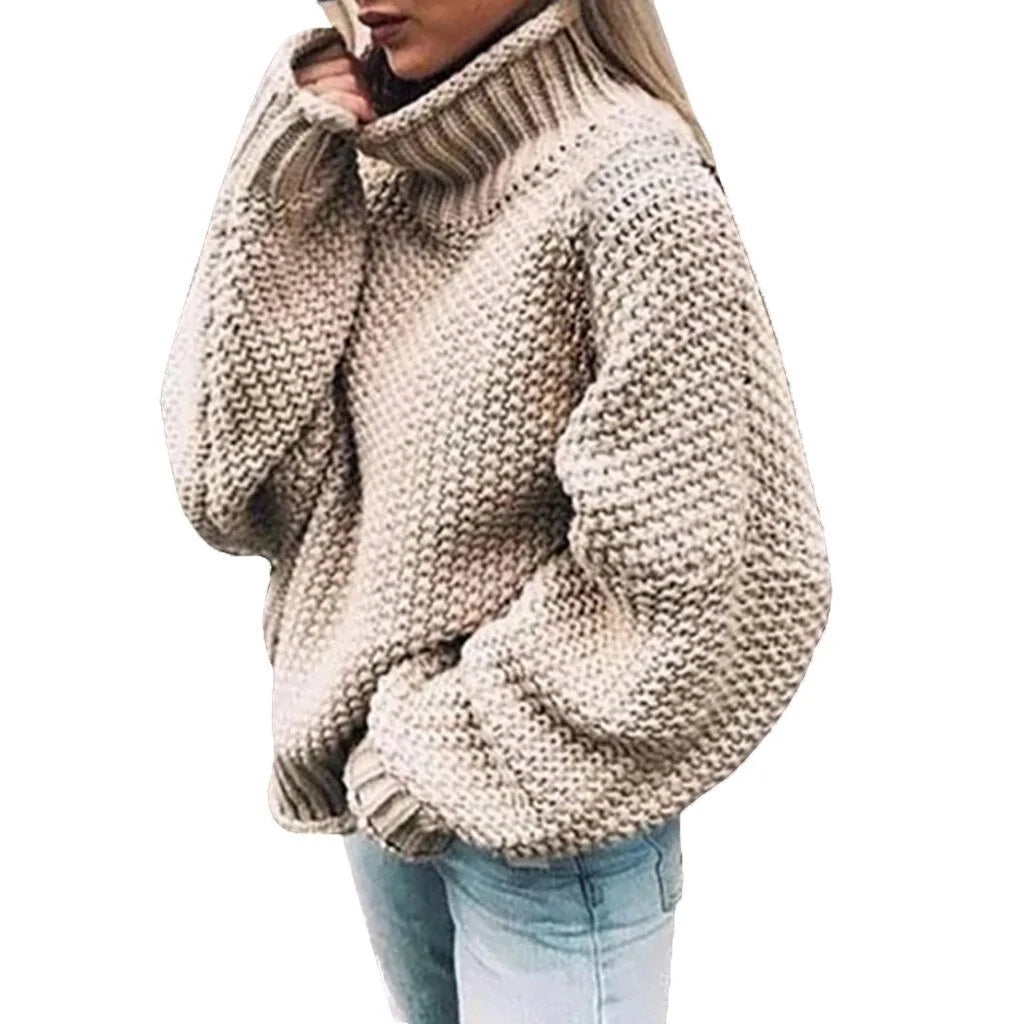 Chunky Knit Turtleneck Sweater - Eyra Apparel