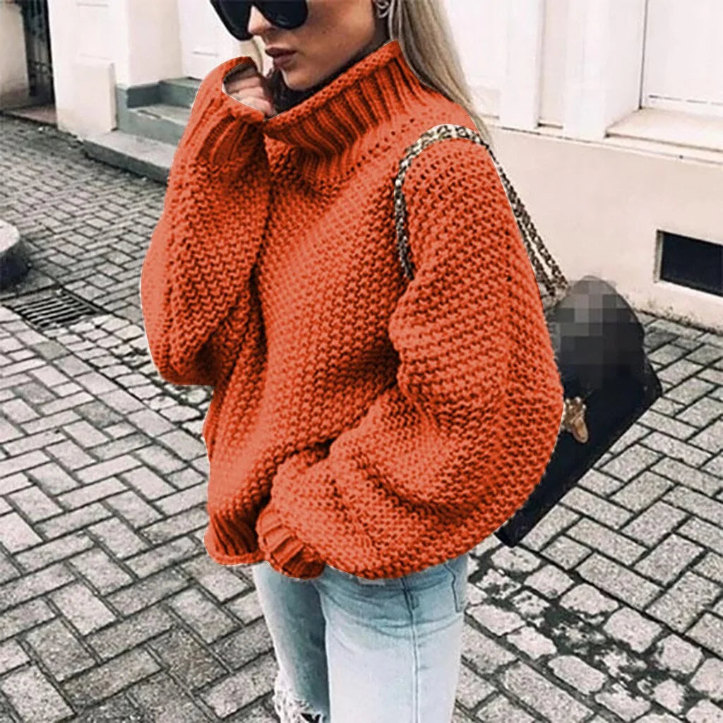 Chunky Knit Turtleneck Sweater - Eyra Apparel