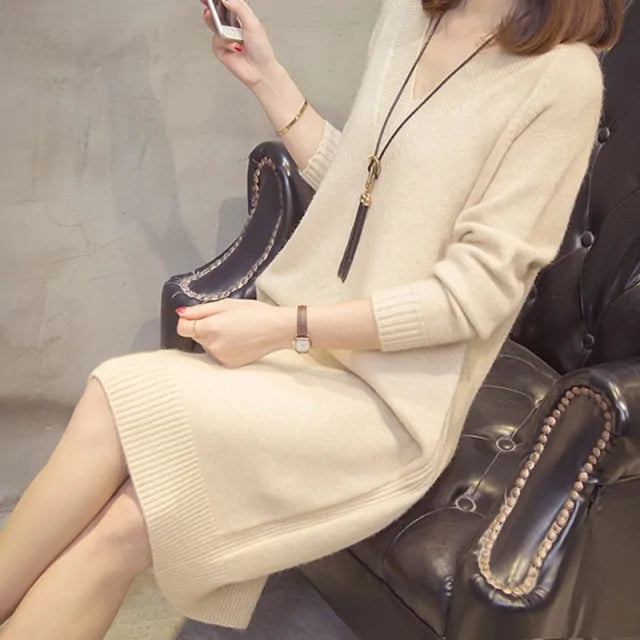 Knit Sweater Dress - Eyra Apparel