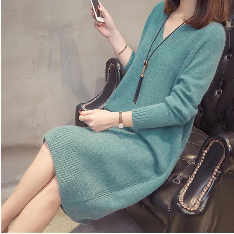 Knit Sweater Dress - Eyra Apparel