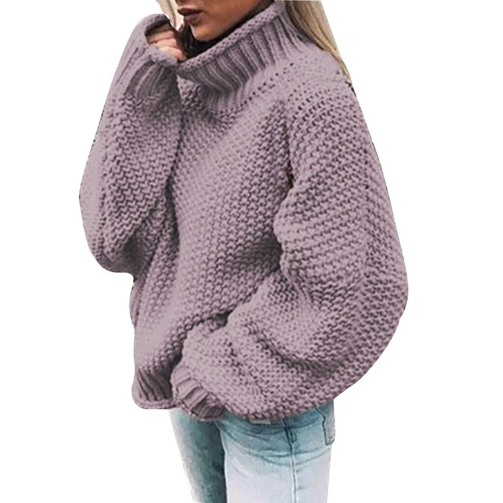 Chunky Knit Turtleneck Sweater - Eyra Apparel